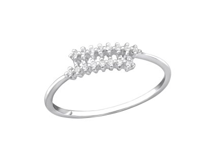 elegantny prsten kaienky zirkoniky zubky strieborny 925