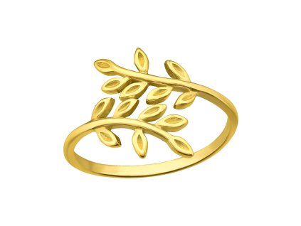 strieborny prsten olivovy list fotka