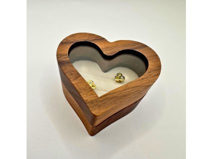 drevená krabička srdiečko biela