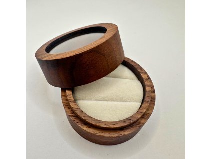 drevená krabička kruh biela