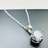 Strieborny nahrdelnik s kamienkom krystal retiazka s priveskom s kamienom Ag925 (1)