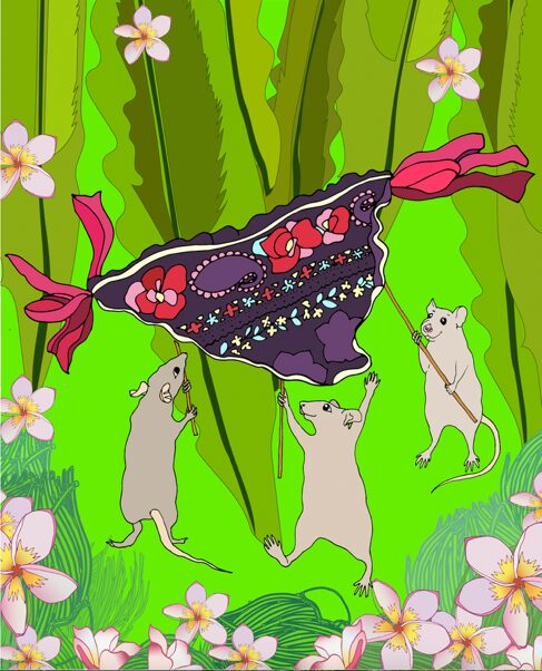 Ilustrace z knihy – myši a kalhotky Ilustrace z knihy – myši a kalhotky