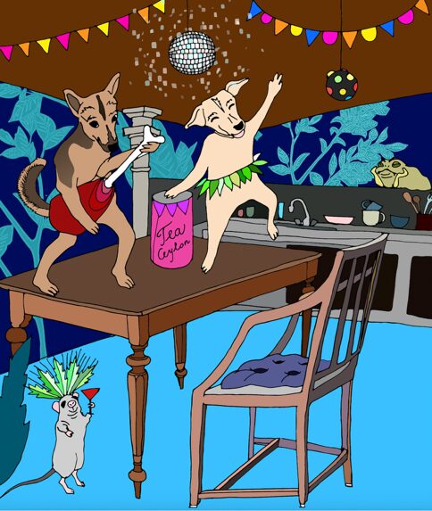 Ilustrace z knihy – psí párty Ilustrace z knihy – psí párty