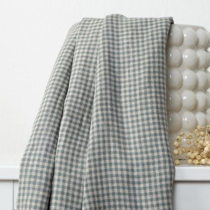 kostickovany len vichy zeleny