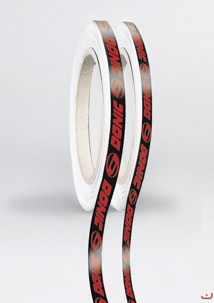 Donic - páska na hranu pálky - 0,5m Barva: Černo-červená, Velikost: 9 mm