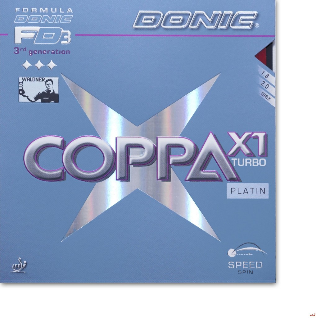 Donic - Coppa X1 Turbo (Platin) Barva: Červená, Tloušťka houby: max