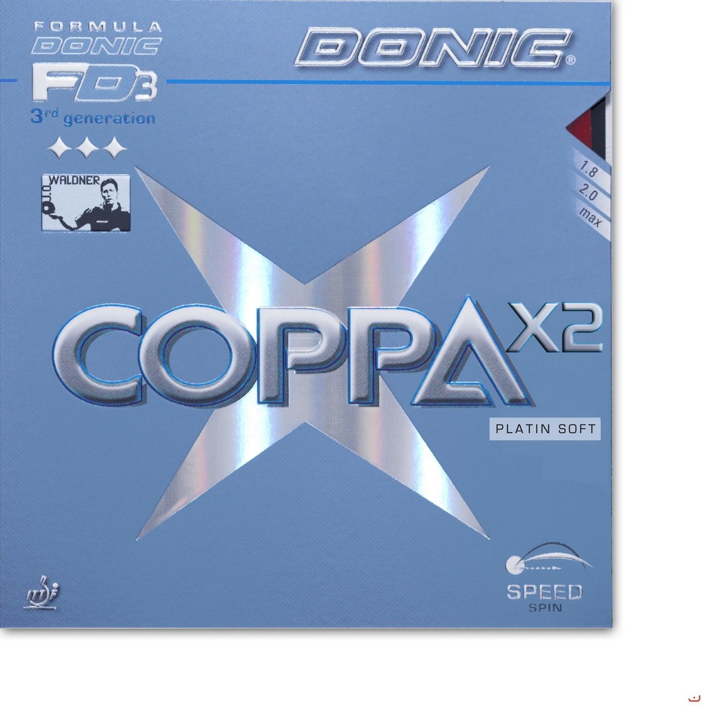 Donic - Coppa X2 Platin Soft Barva: Červená, Tloušťka houby: max