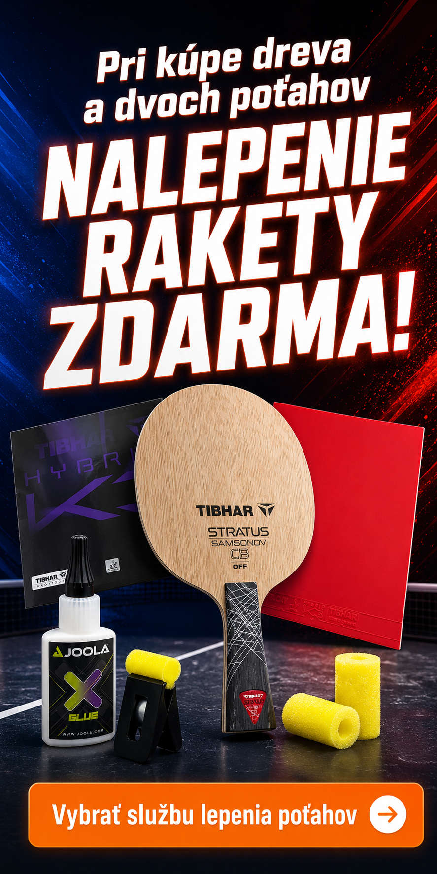 profesionalne lepenie stolnotenisovej rakety