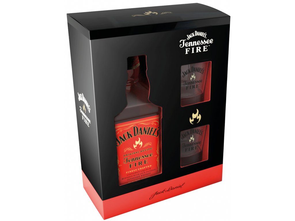 Jack Daniels Tennessee Fire + 2 skla 35% 0,7l