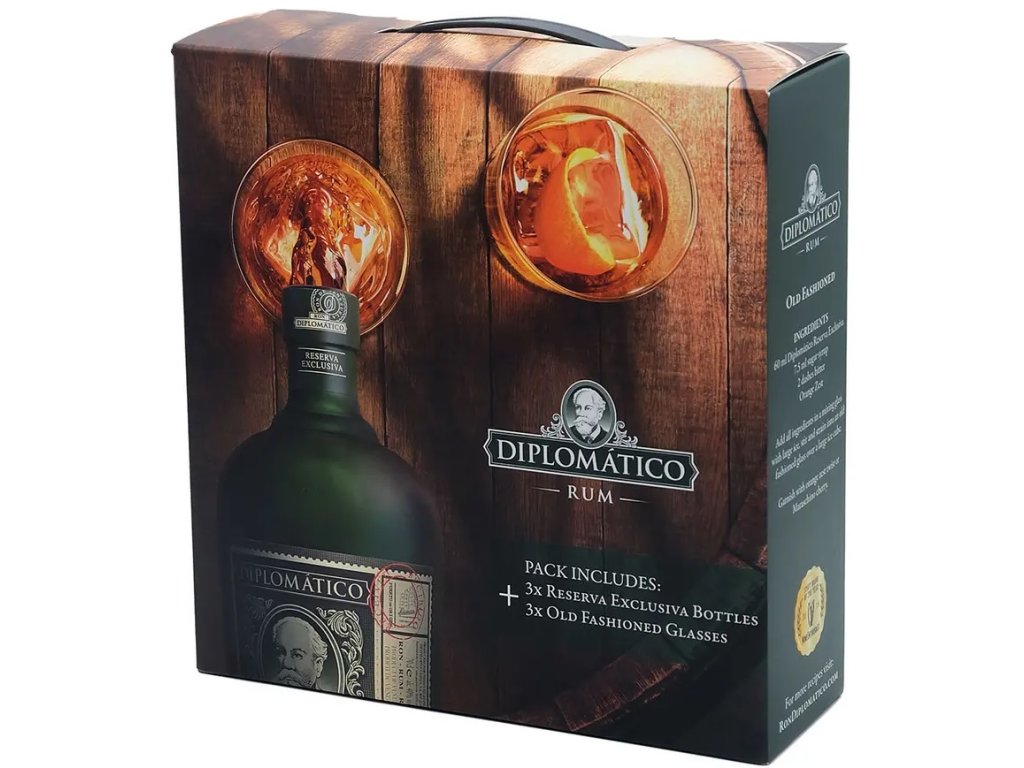 Diplomático Reserva Exclusiva Special Pack 3 sklenice + 3x0,7l Stramis.cz