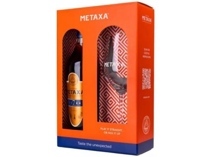 metaxa 7 0 7l 40 v krabicce se dvema sklenickami