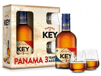 Key Rum Panama 3yo + 2 skla 38% 0,7l