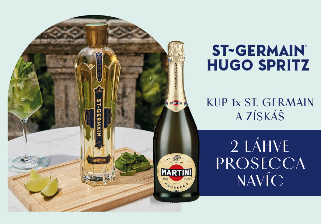 St. Germain Elderflower 20% 0,7l + Martini Prosecco 2x0,7l zdarma