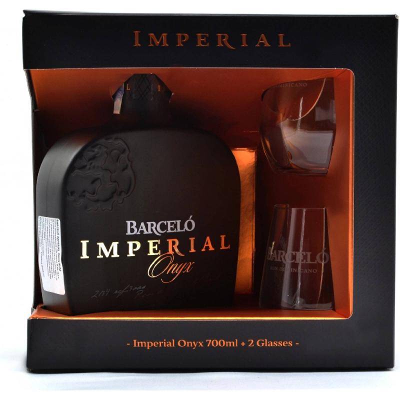 Barcelo Onyx + 2 skla 38% 0,7l (dárkové balení 2 sklenice)