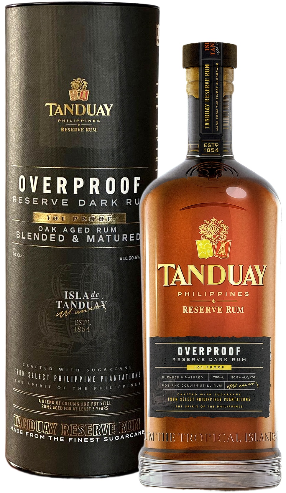 Rum Tanduay OVERProof 50.5% 0,7l (tuba)