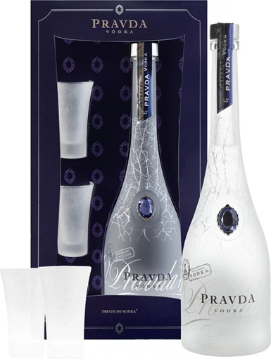 Pravda Vodka + 2 skla 40% 0,7l