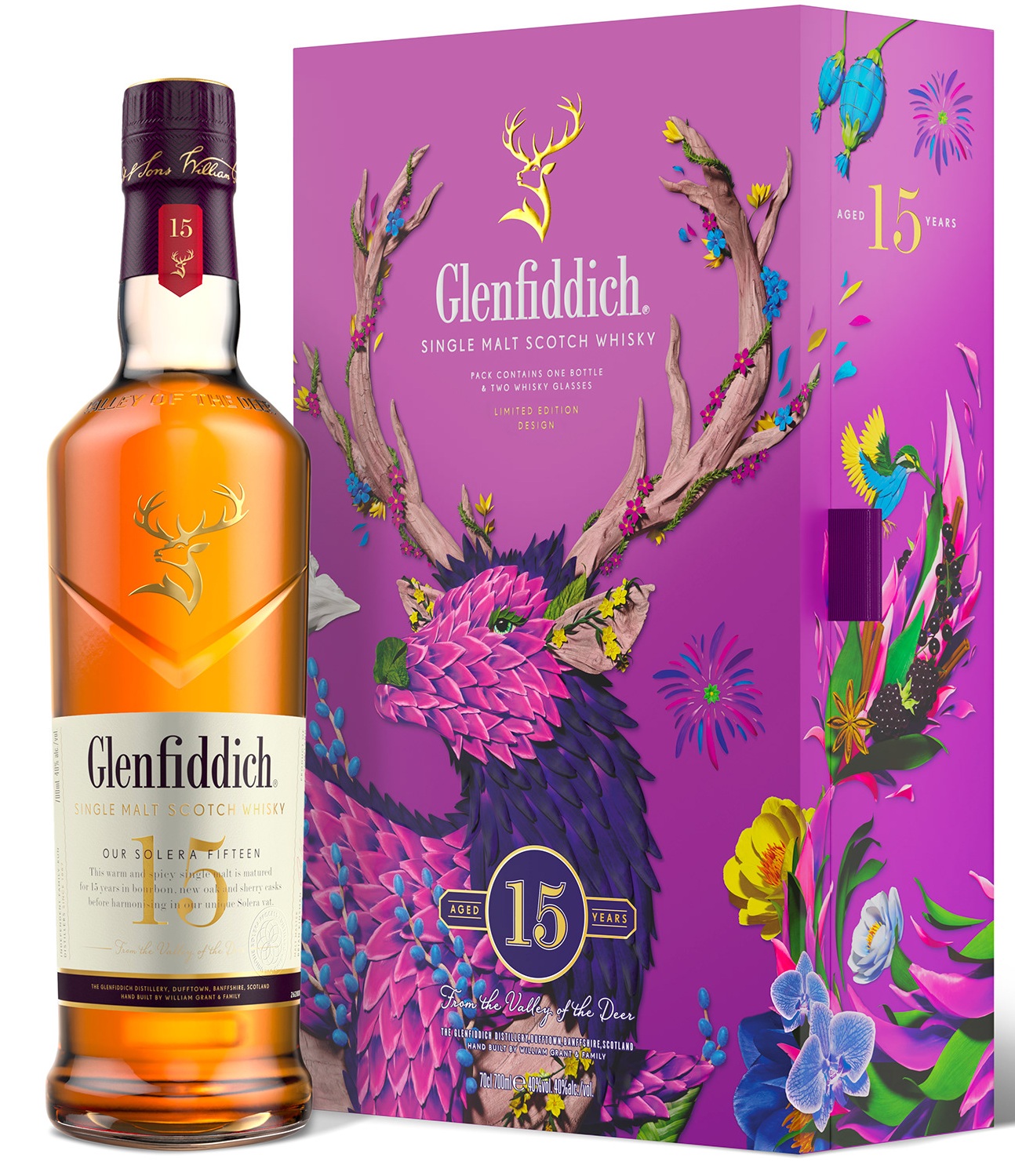 Glenfiddich 15 letá Solera + 2 sklenice