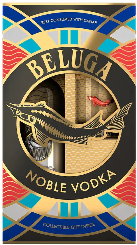 Beluga Noble Vodka + 1 sklo 40% 0,7l (dárkové balení 1 sklenice)