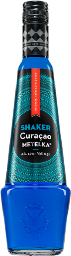 SHAKER Blue Curacao Metelka 17% 0,5l (holá láhev)