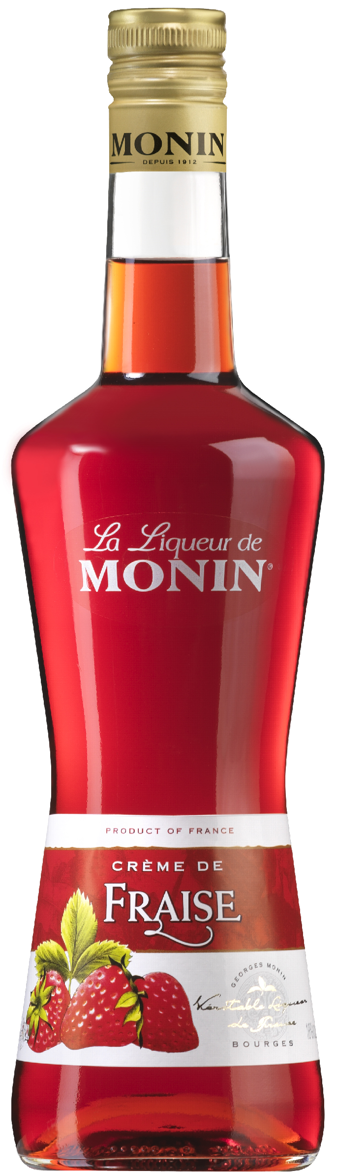 Monin Creme de Fraise Liqueur 18% 0,7l (holá láhev)