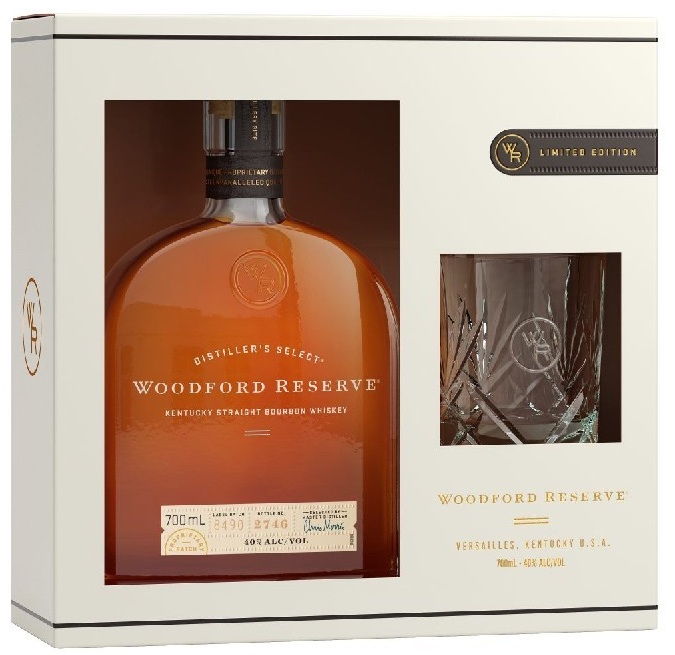 Woodford Reserve + sklenice 43,2% 0,7l (dárkové balení 1 sklenice)