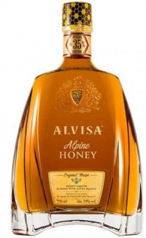 Alvisa Alpine Honey 35% 0,5l (holá láhev)