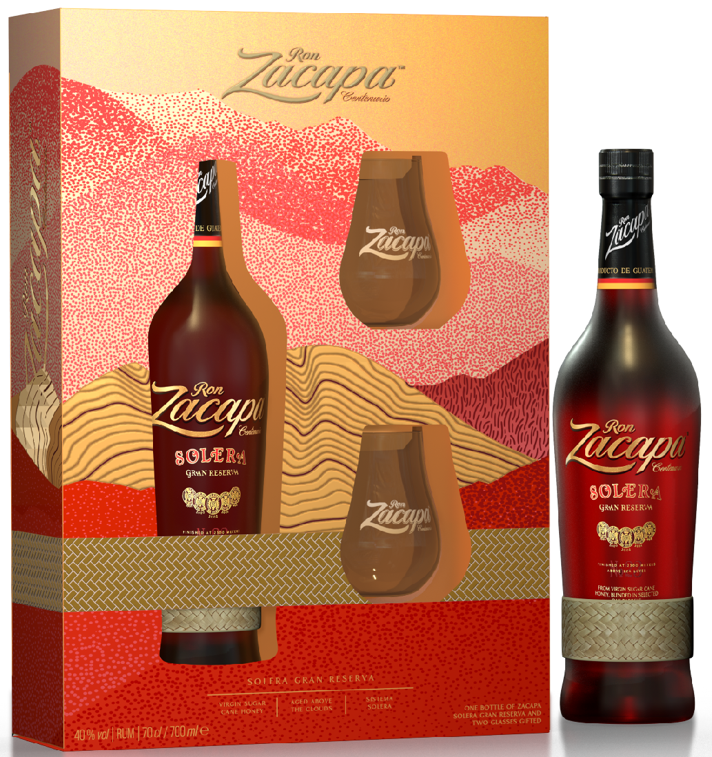 Zacapa Centenario Solera Gran Reserva + 2 skla 40% 0,7l (dárkové balení 2 skleničky)