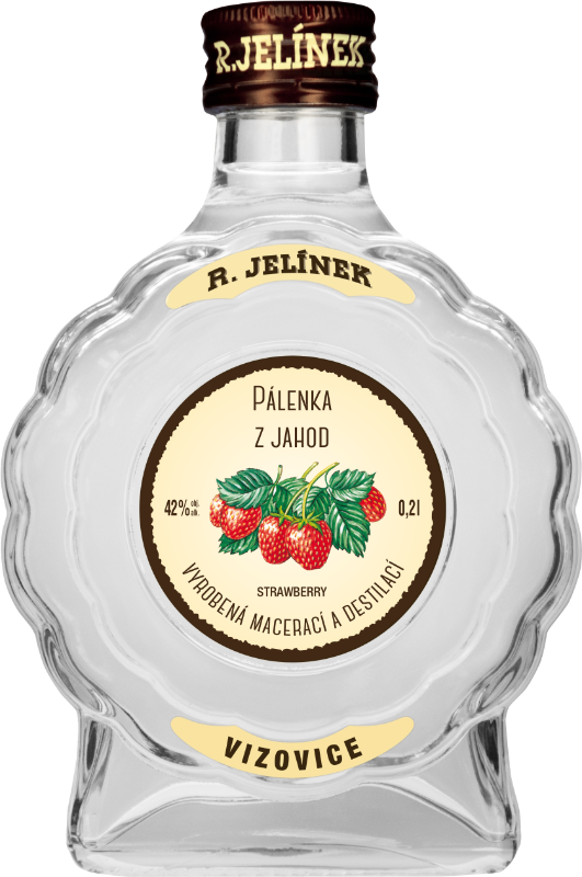 Pálenka z jahod 42 % 0,2 l Rudolf Jelínek