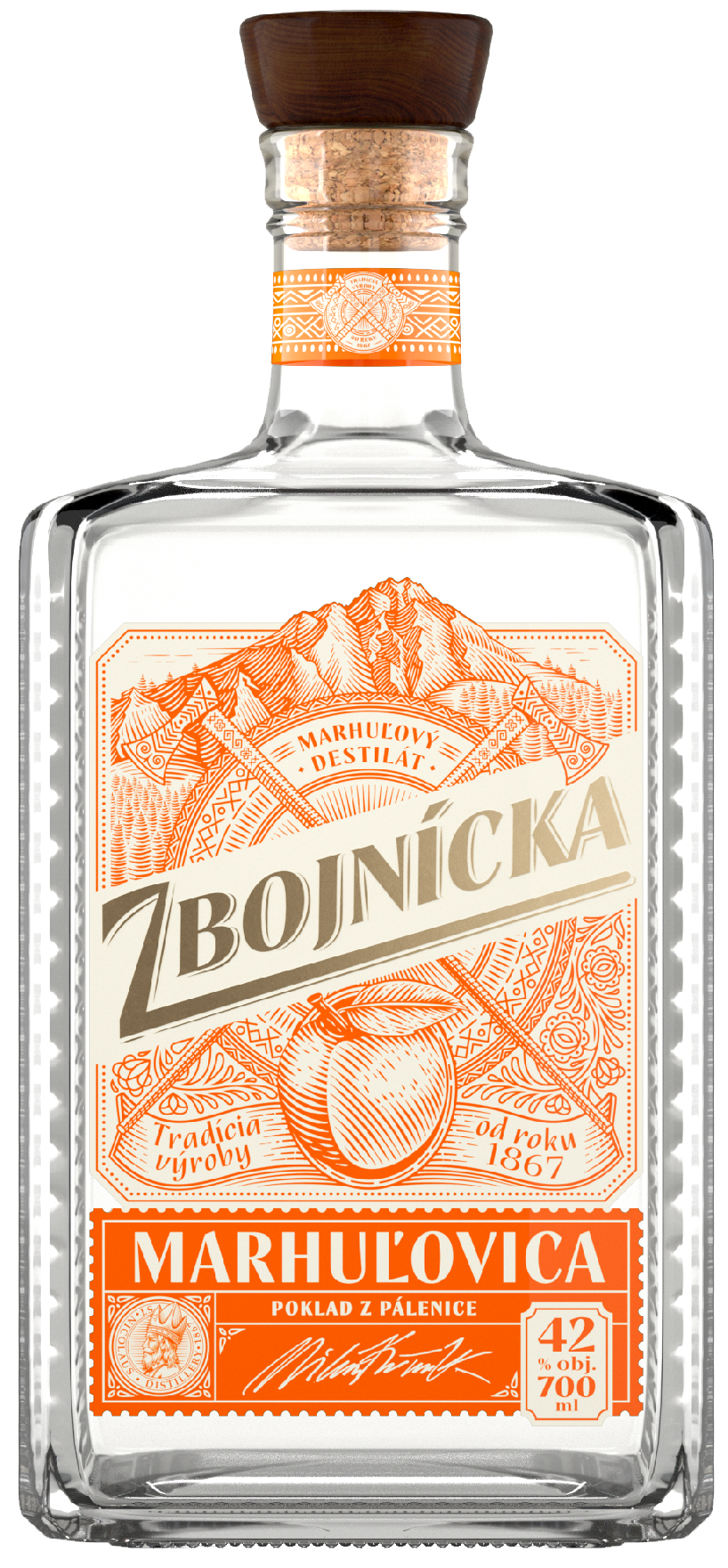 Zbojnícka Meruňkovice 42% 0,7l (holá láhev)