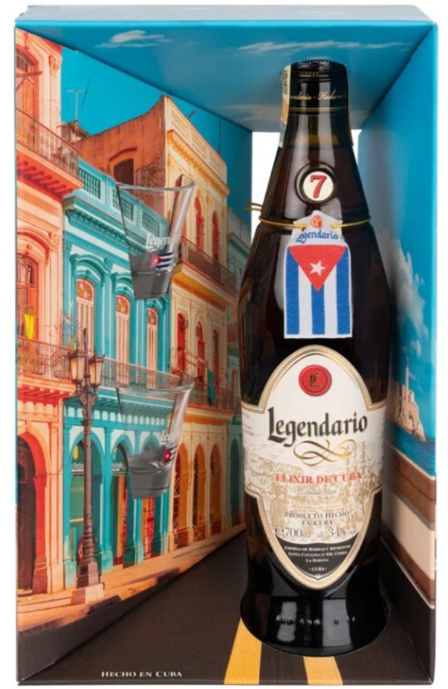 Legendario + 2 skla 34% 0,7l (dárkové balení 2 skleničky)