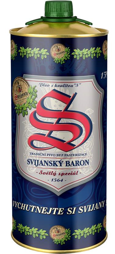 Plechovka piva 2l Svijanský Baron 15 %