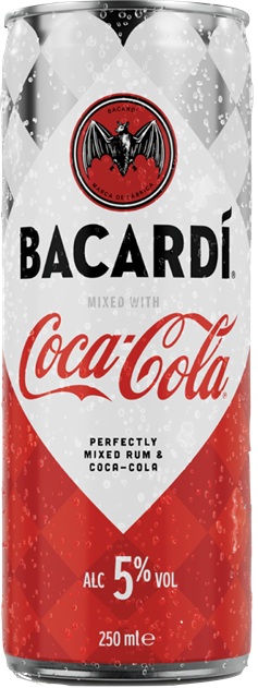 Bacardi & Coca Cola RTD 5% 250ml plech