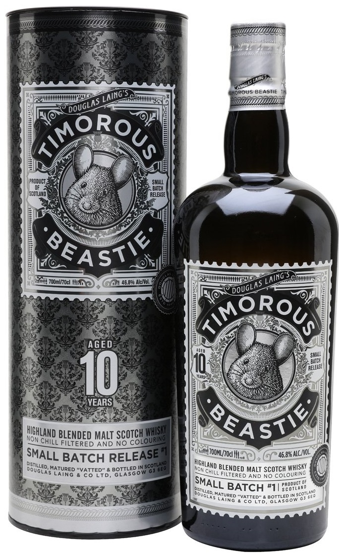 Highland Whisky blended scotch Timorous Beastie 10y 46,8% 0,7 l (tuba)
