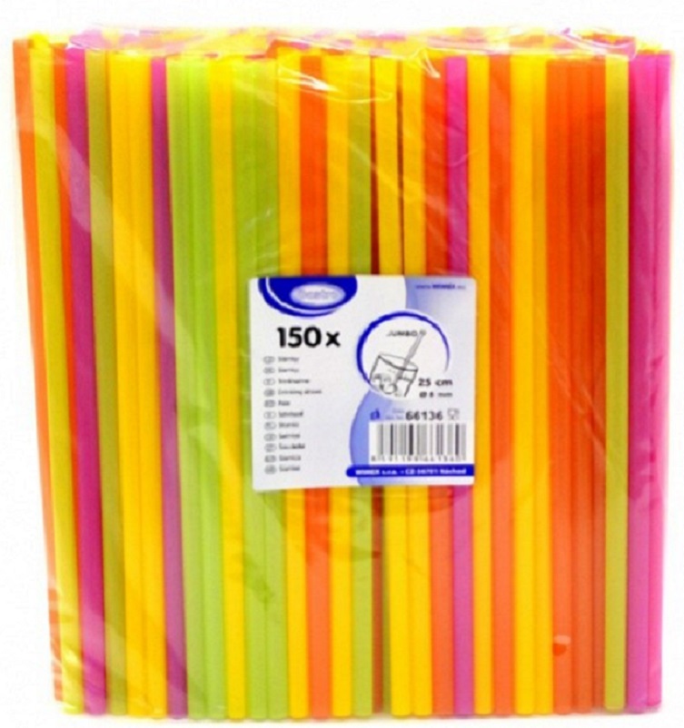 Slámky Jumbo Neon 150ks