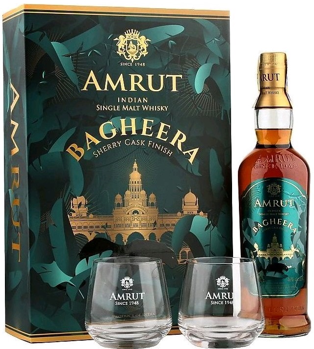 Amrut Bagheera + 2 sklenice 46% 0,7l (dárkové balení 2 sklenice)