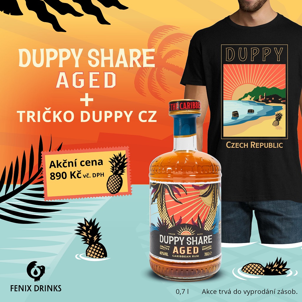 Duppy Share + Tričko Duppy M 40% 0,7l (holá láhev + triko)