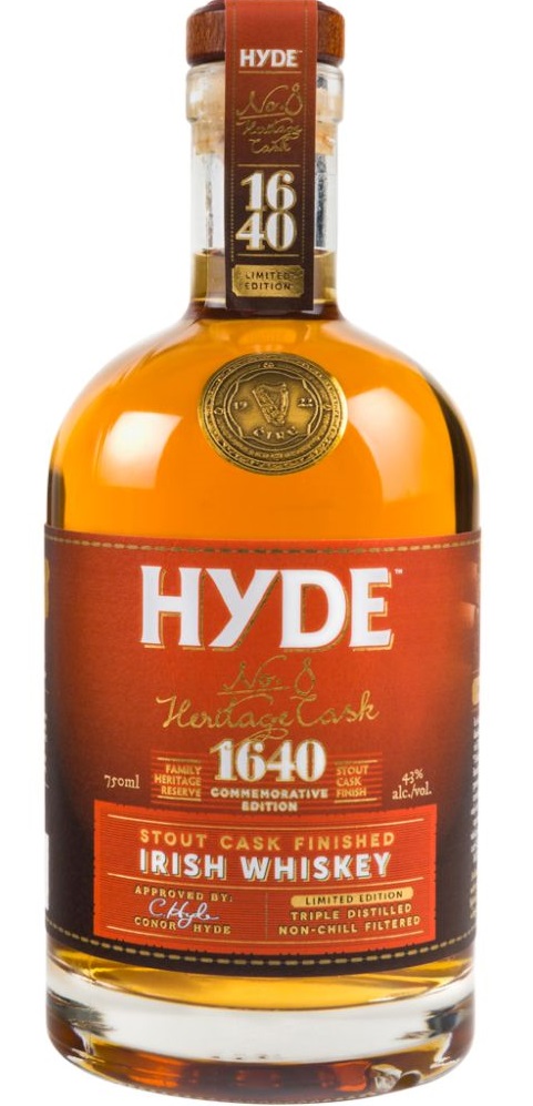 Hyde No.8 Heritage Cask Stout Cask Finished Irish Wiskey 43% 0,7l (holá láhev)