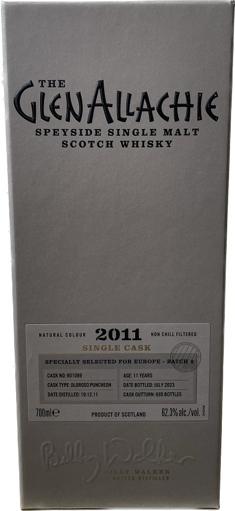 GlenAllachie Oloroso Puncheon 2011 Cask no. 801089 62,3% 0,7l (karton)