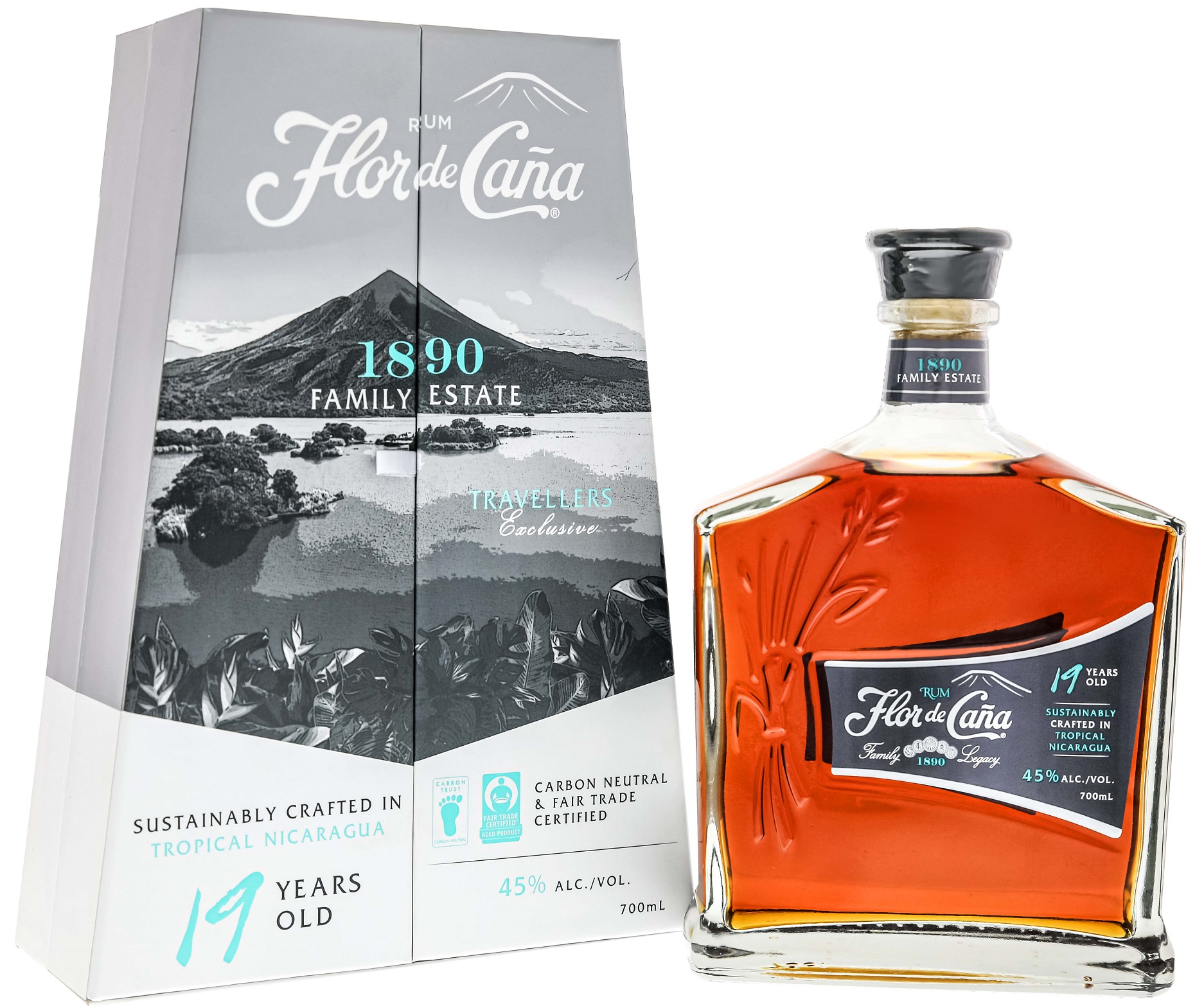 Flor de Cana 19 y.o. tr + 45% 0,7l (holá láhev)