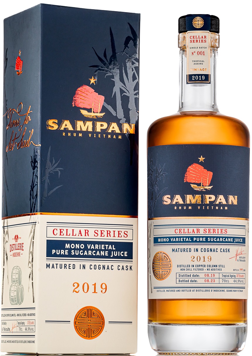 RUM SAMPAN cognac cask 44,9% 0,7l (holá láhev)
