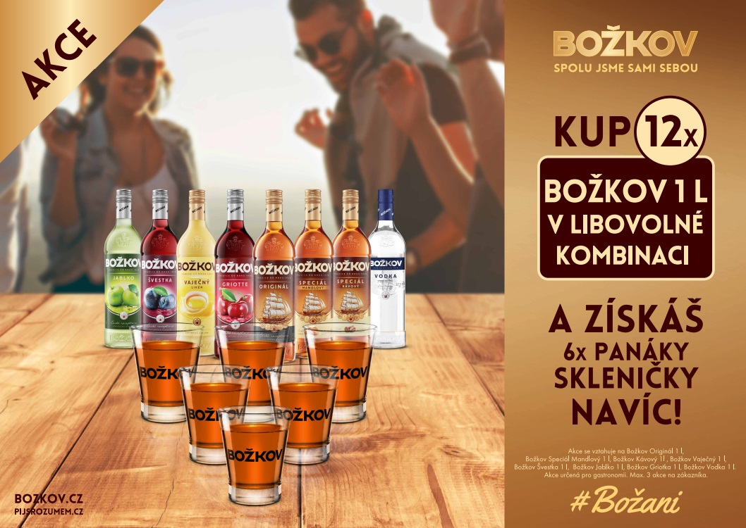 Božkov Originál 12x1l + 6 panáků zdarma