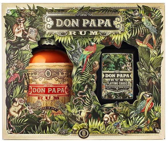 Don Papa + Hrací Karty 40% 0,7l (dárkové balení hrací karty)