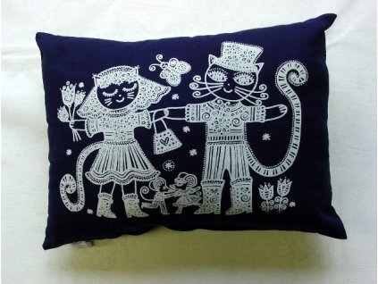 Modrotiskový polštář obdélník 25 x 32 cm 3