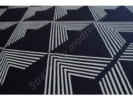 Metráž modrotisk trojúhelníky kopce 1