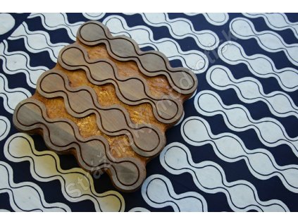 Metráž modrotisk housenky pole 4