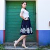 Modrotisková dámská sukně kolová 5