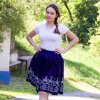 Modrotisková dámská sukně do gumy řasená 3