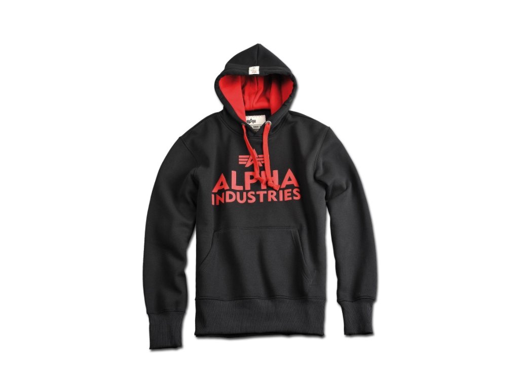 mikina Alpha Industries BLACK / Red L