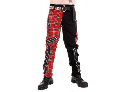 kalhoty punk  - TIGER OF LONDON - ZIP BONDAGE SPLIT LEG PANTS IN BLACK