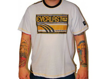 Triko Everlast white / yellow retro